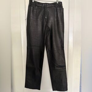 Vintage Siena Studio size 8 women’s Black Leather Pants fully lined straight